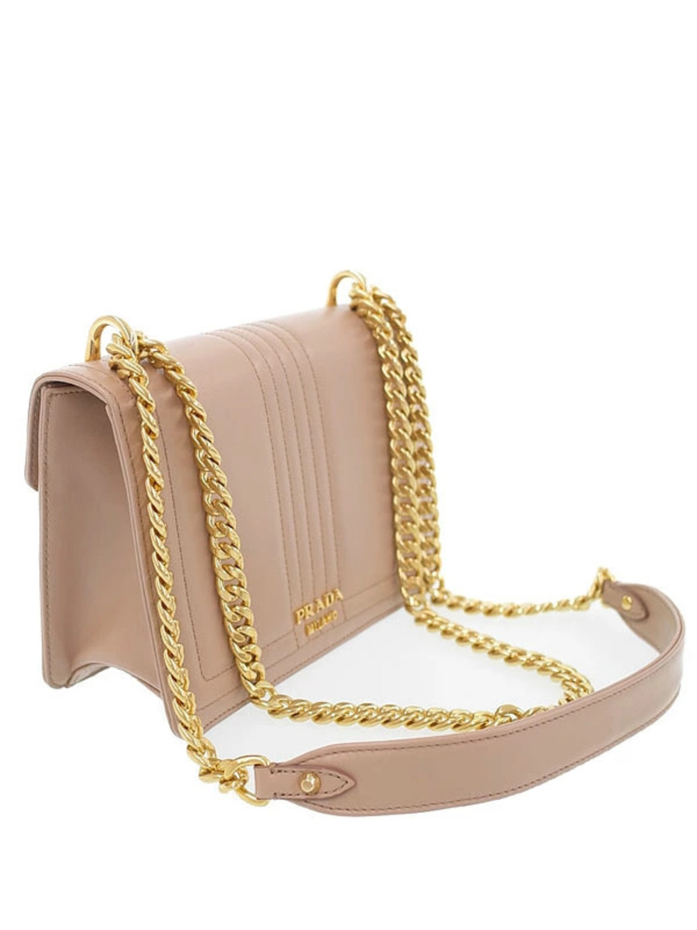 Prada leather bag pink Flap Chain Lock crossbody